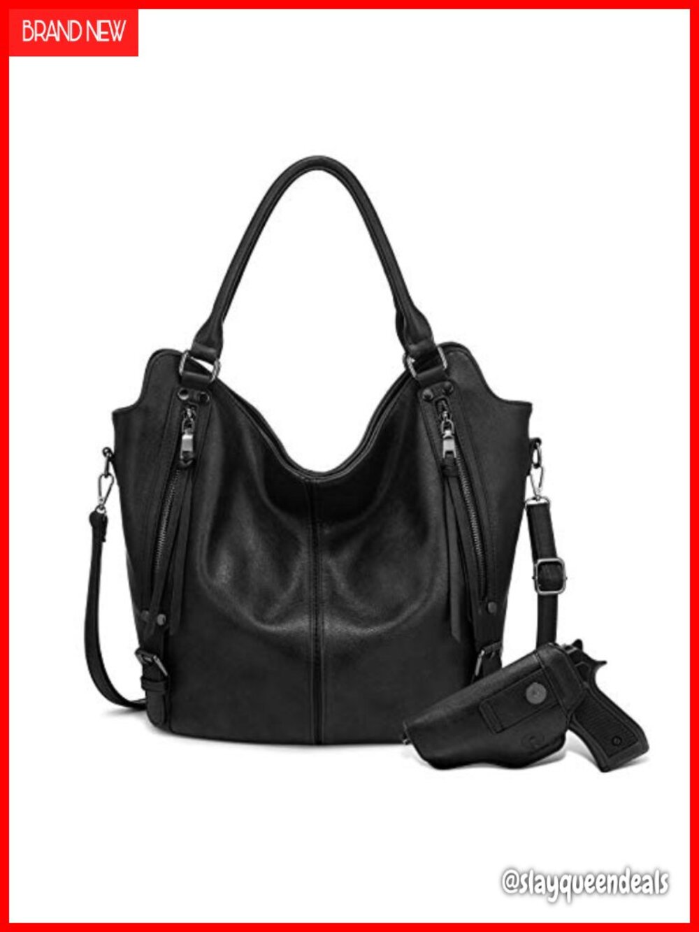 Concealed Carry Hobo Purse Women Faux Leather Crossbody Shoulder Bags Large